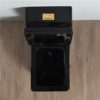 Modern bathroom one-piece toilet bowl set with pedestal sink- Matte Black with Gold Line - Image 3