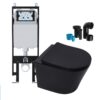 Concealed FLushing Cistern with wall hung Water Closet Set- Matte Black