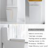 Modern bathroom one-piece toilet bowl set with pedestal sink- White with Gold Line - Image 5
