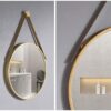 Round and Decorative Mirror with Iron Strap- GOLD - Image 3