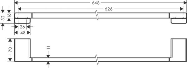 Premium Bath Rail -24" Towel Bar, Polished Chrome - Image 3